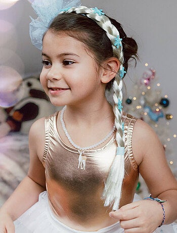 Diadema reina de las nieves con trenza accesorio disfraz niños - Great Pretenders