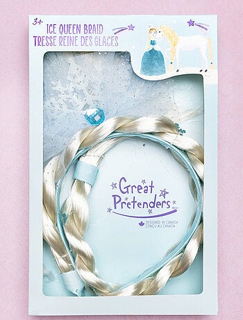 Diadema reina de las nieves con trenza accesorio disfraz niños | Great Pretenders