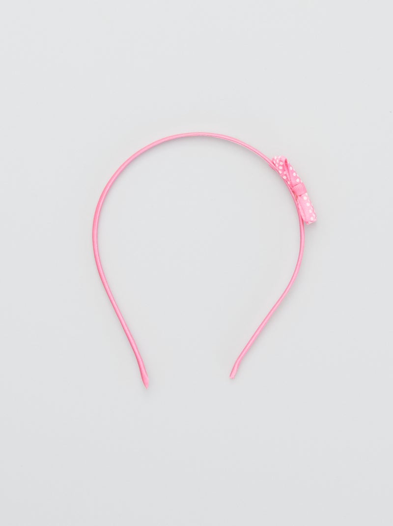 Diadema rosa con lazo de fantasía rosa - Kiabi