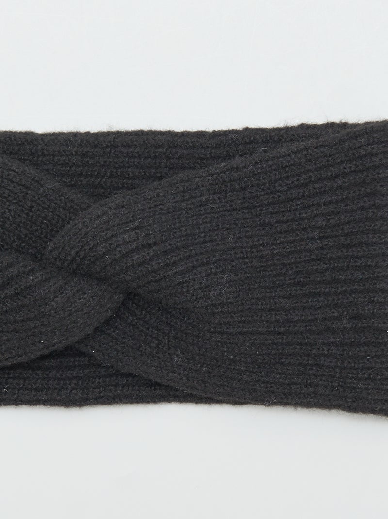 Diadema trenzada de punto NEGRO - Kiabi