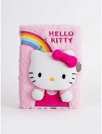 Diario íntimo peluche 3d a5 con candado hello kitty sanrio