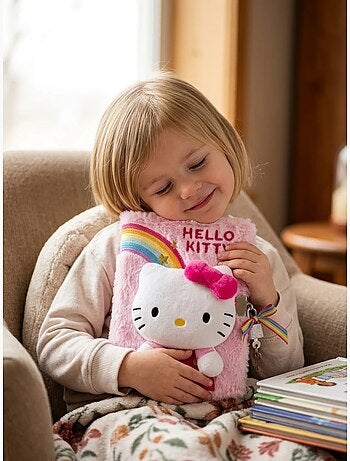 Diario íntimo peluche 3d a5 con candado hello kitty sanrio