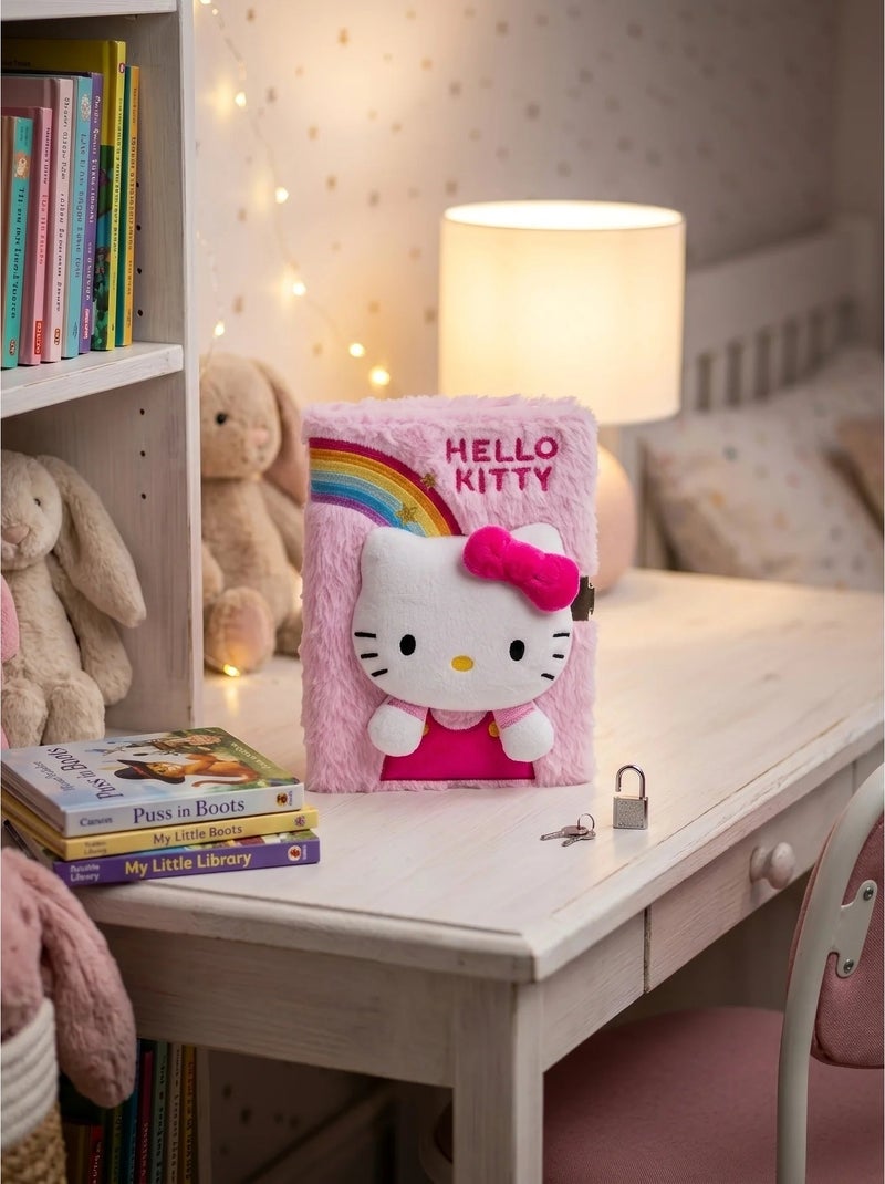Diario íntimo peluche 3d a5 con candado hello kitty sanrio Blanco - Kiabi