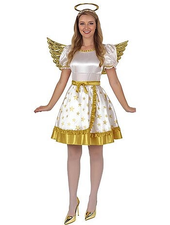Disfraz de ángel dorado para mujer