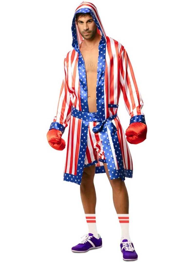 Disfraz de boxeador profesional usa con cinturón para hombre Multicolor - Kiabi