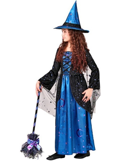 Disfraz de bruja azul con estrellas - Kiabi