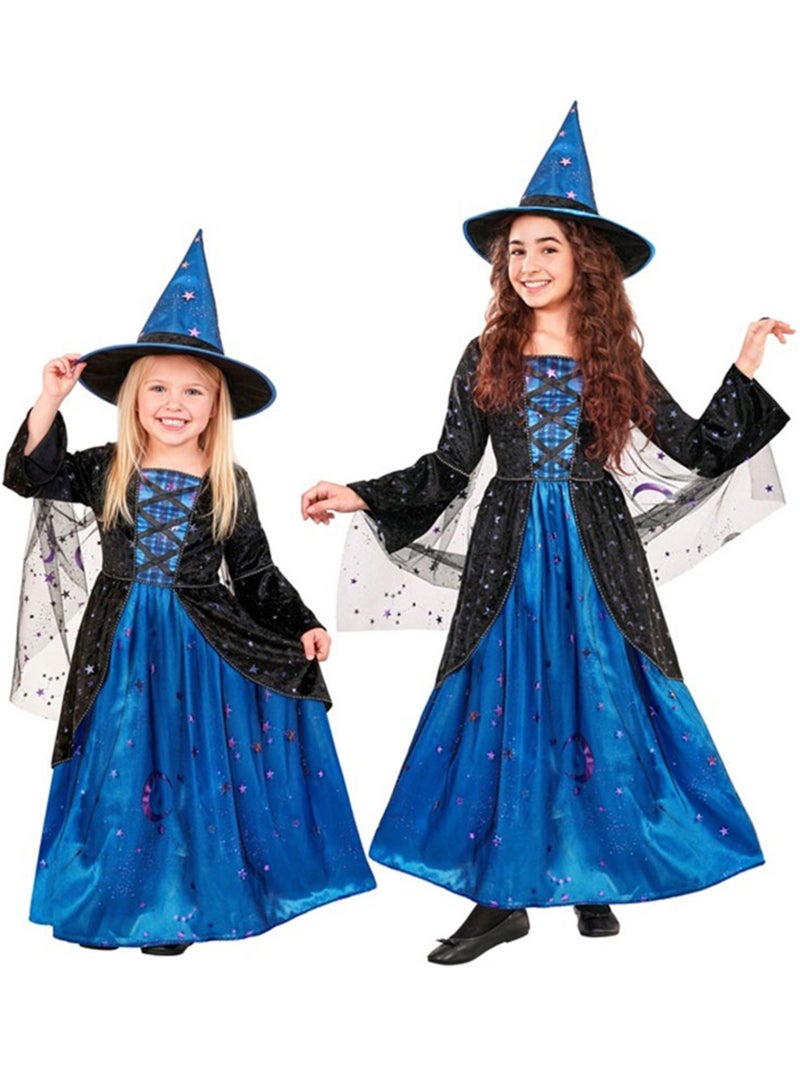 Disfraz de bruja azul con estrellas Multicolor - Kiabi