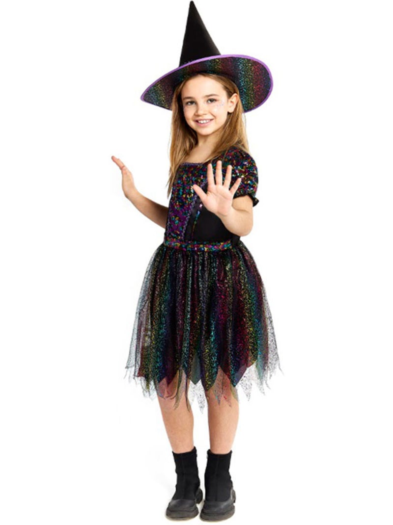Disfraz de Bruja con Lentejuelas Multicolor - Kiabi