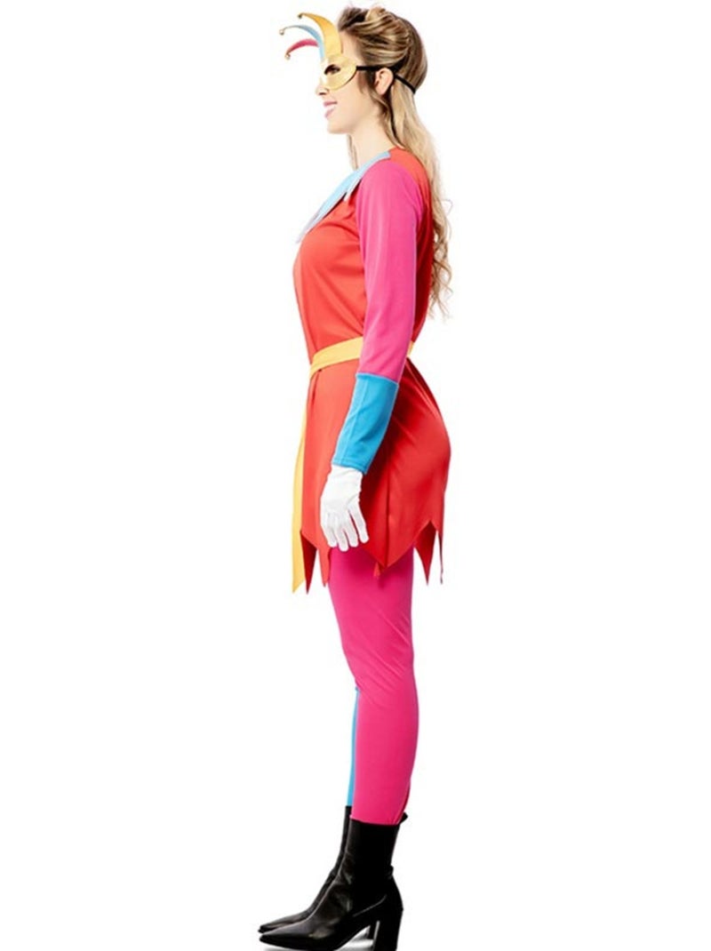Disfraz de bufona con antifaz para mujer Multicolor - Kiabi