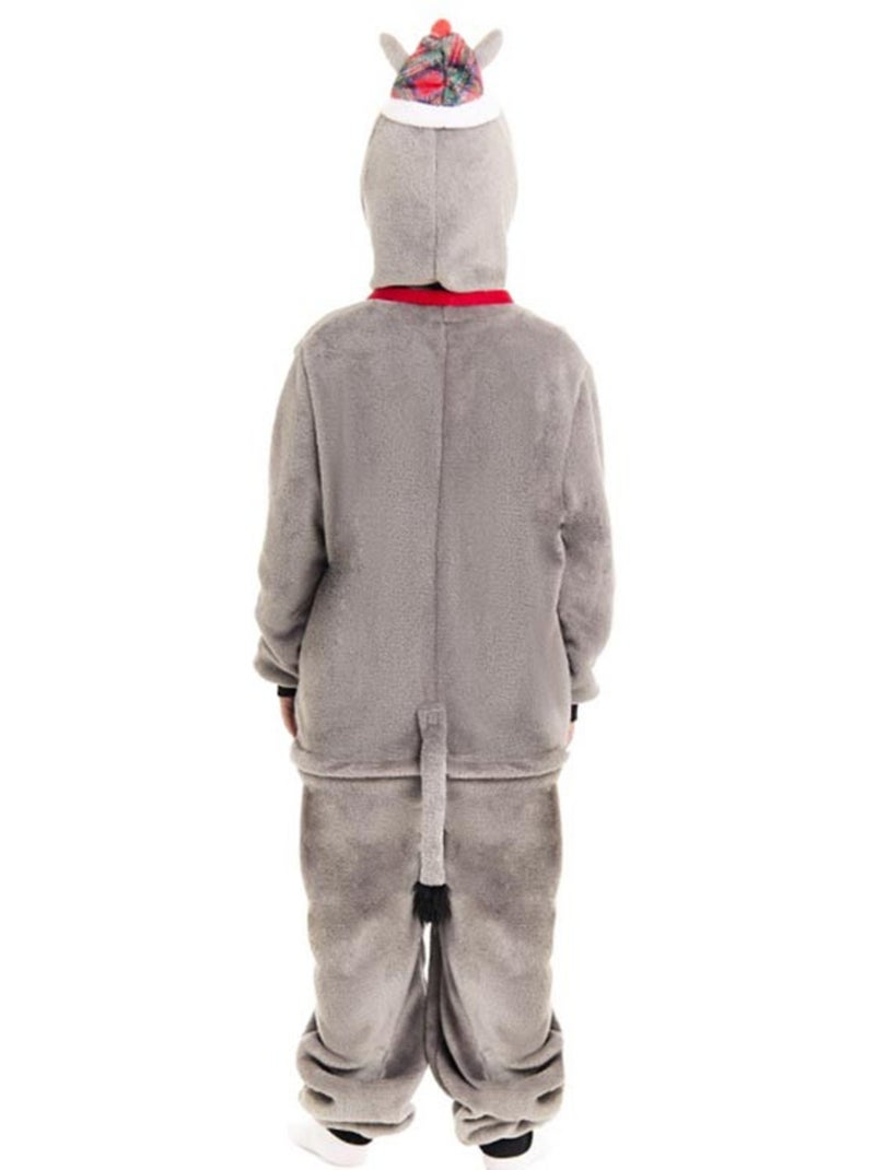Disfraz de Burro Navideño Tartán con capucha Multicolor - Kiabi