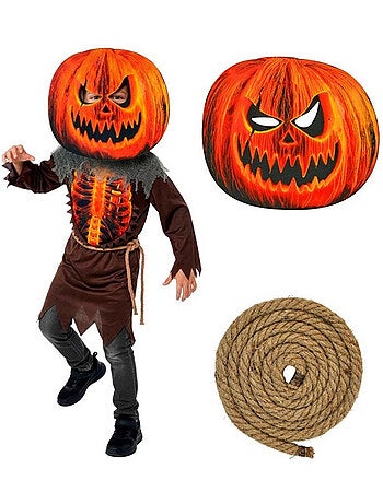 Disfraz de calabaza aterradora con máscara