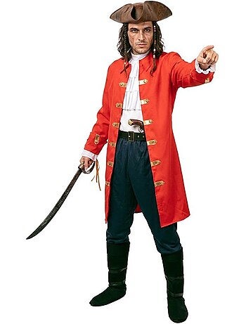 Disfraz de capitán pirata con cinturón para hombre