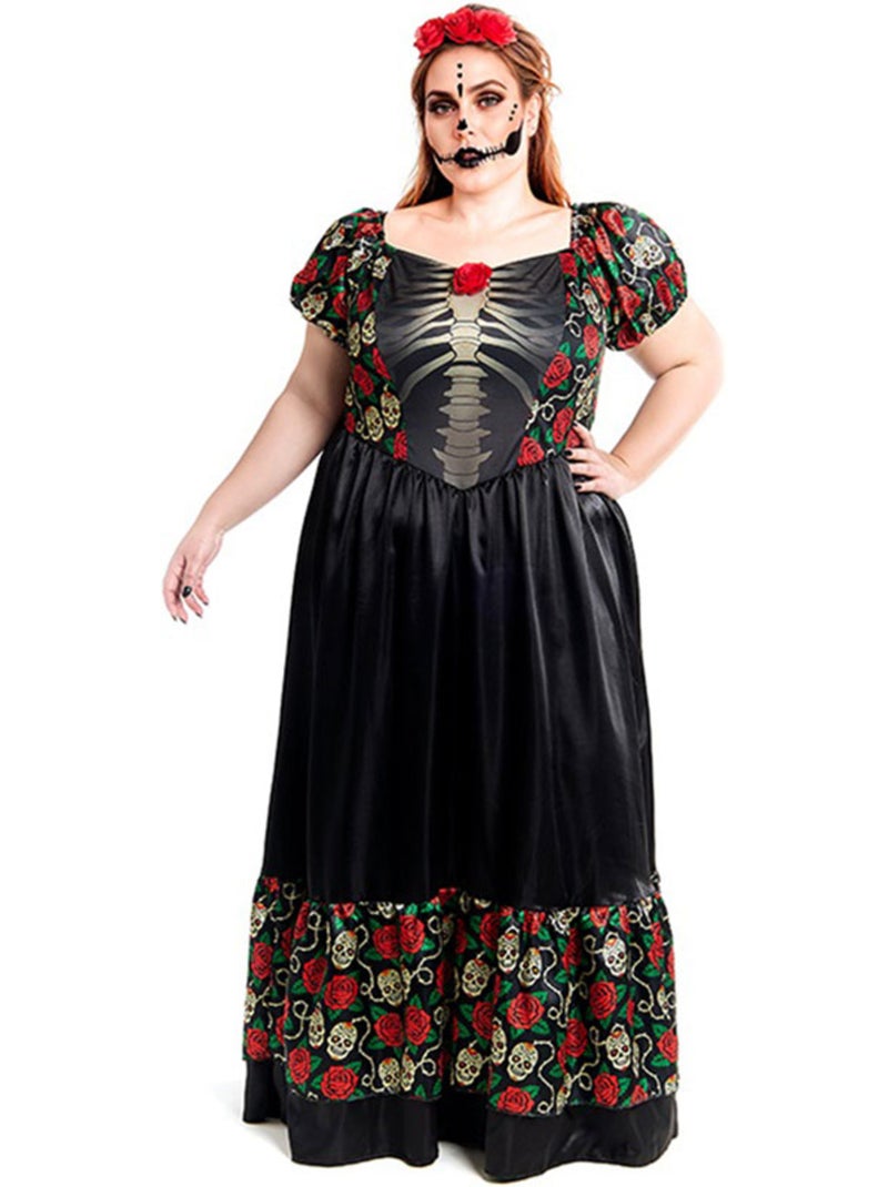 Disfraz de Catrina vestido largo Multicolor - Kiabi