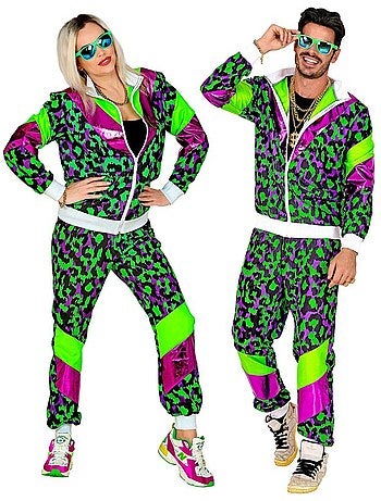 Disfraz de Chándal Animal Print Años 80 neón