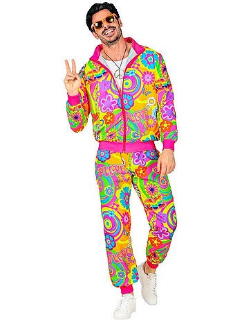 Disfraz de Chándal Hippie Groovy Love fluorescente
