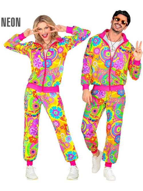 Disfraz de Chándal Hippie Groovy Love fluorescente - Kiabi