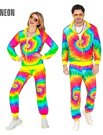 Disfraz de Chándal Hippie Psicodélico fluorescente