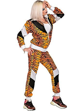 Disfraz de Chándal Tigre Años 80 neón