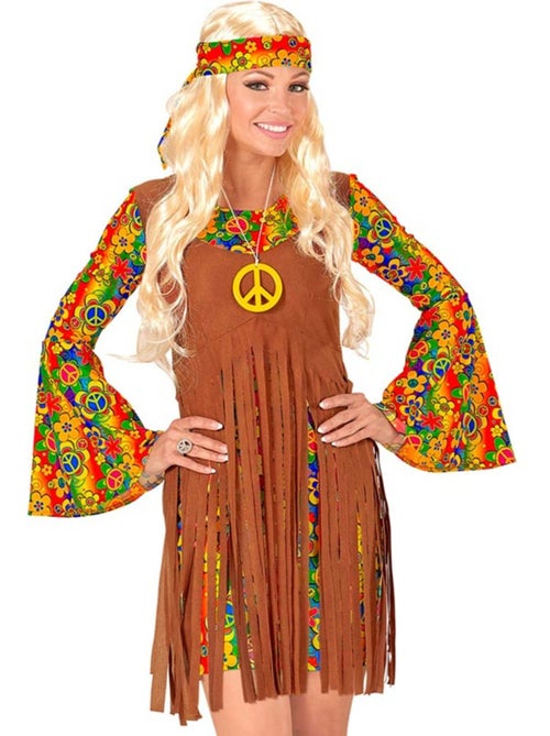 Disfraz de Chica Hippie flecos largos - Kiabi