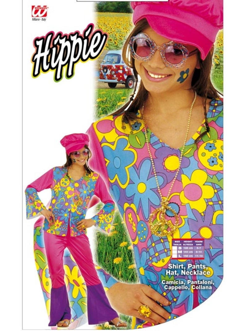 Disfraz de Chica Hippie Multicolor - Kiabi