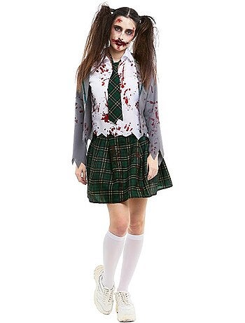 Disfraz de Colegiala Zombie con chaqueta