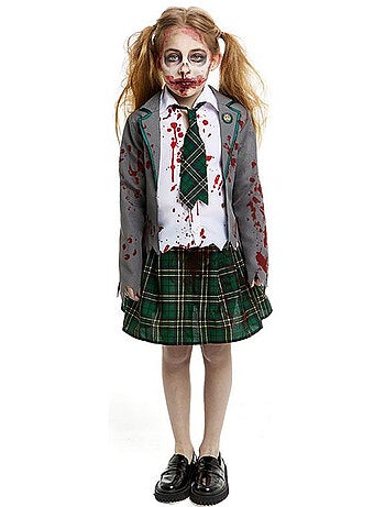 Disfraz de Colegiala Zombie con chaqueta