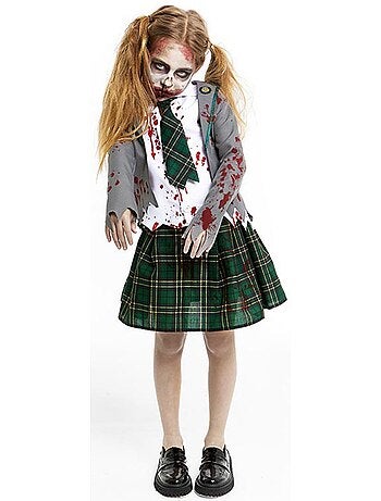 Disfraz de Colegiala Zombie con chaqueta