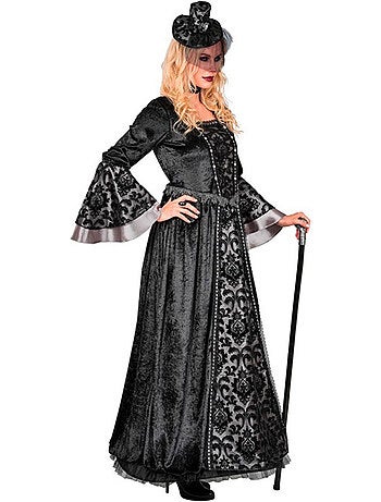 Disfraz de condesa vampiresa oscura para mujer