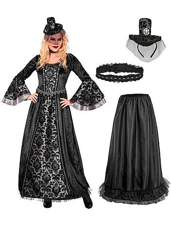 Disfraz de condesa vampiresa oscura para mujer