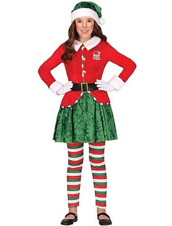 Disfraz de Elfa Ayudante de Santa con gorro