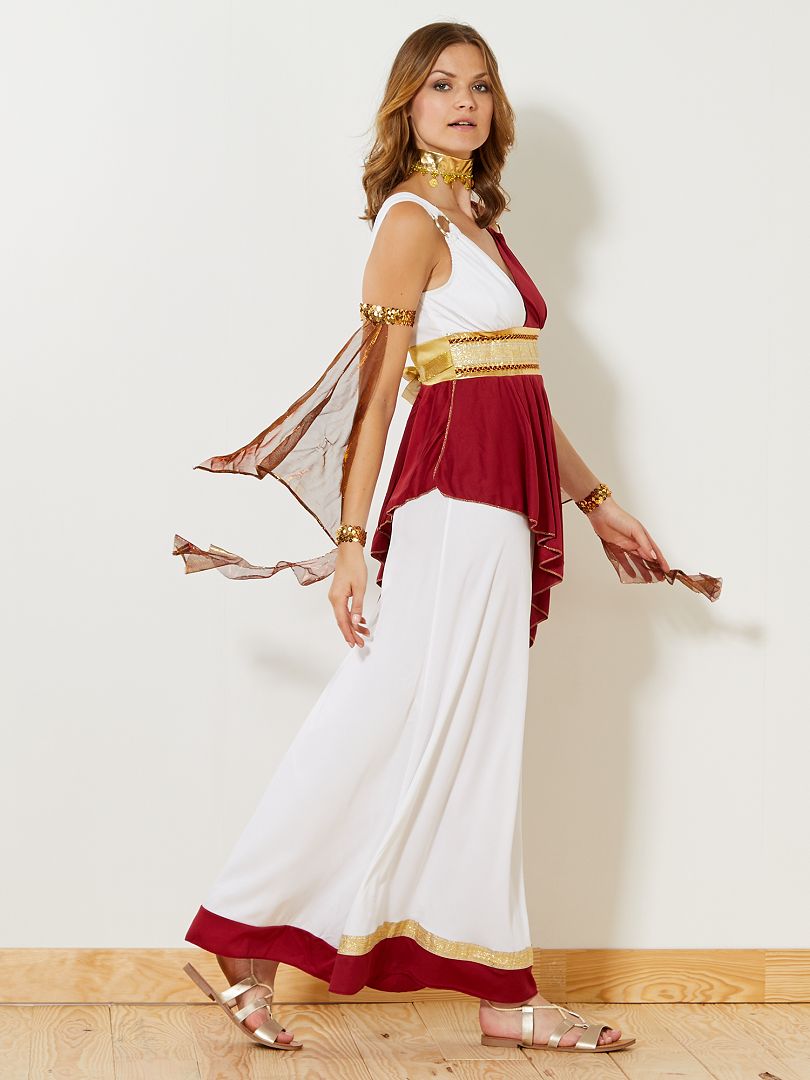 Disfraz de emperatriz romana blanco/rojo/dorado - Kiabi