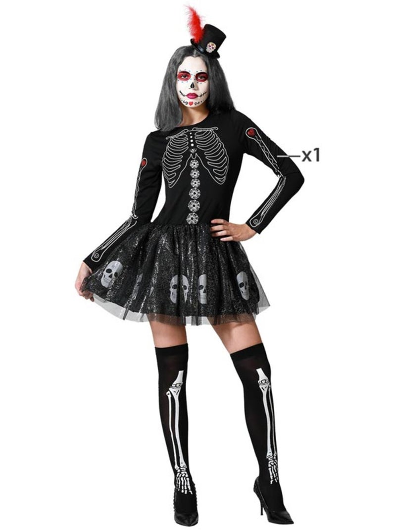 Disfraz de esqueleto brillo calaveras para mujer Multicolor - Kiabi