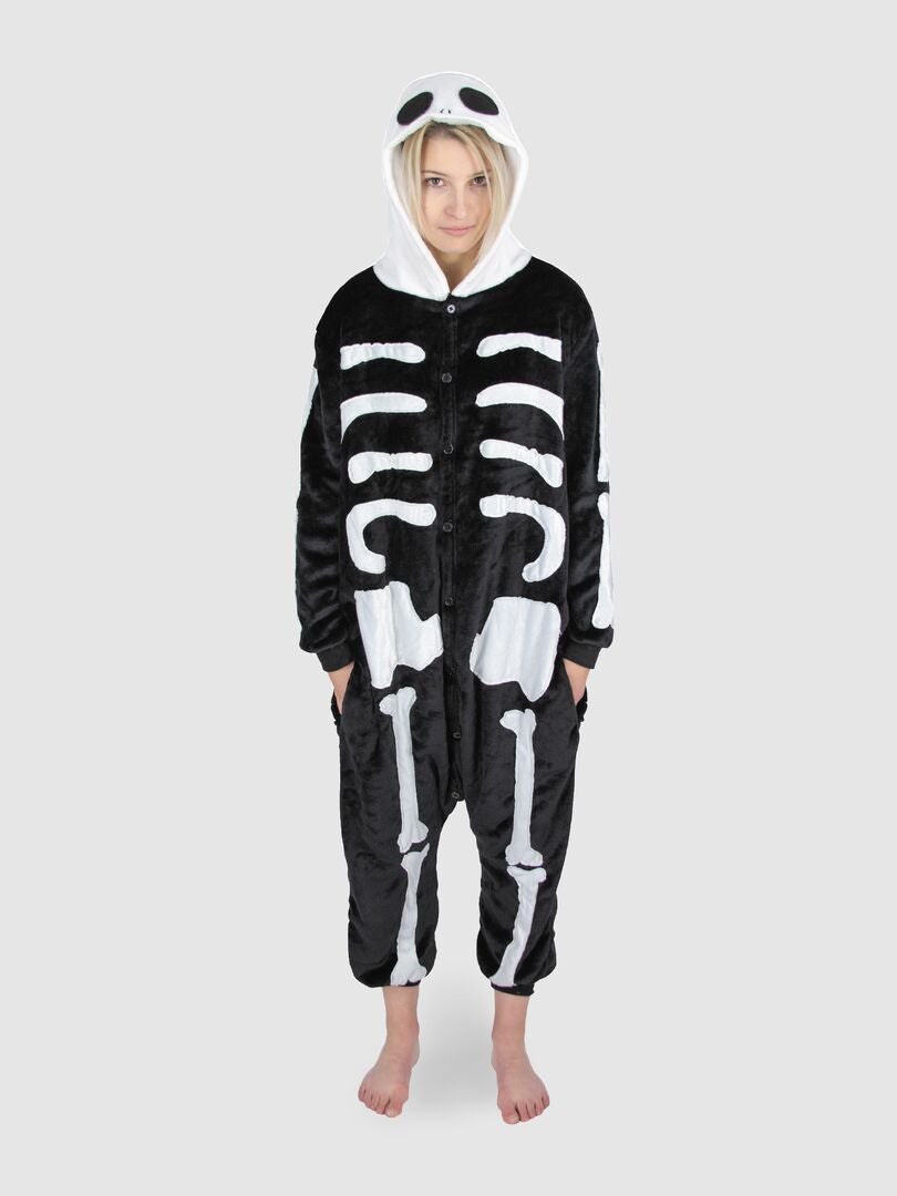 Disfraz de esqueleto con capucha negro/blanco - Kiabi