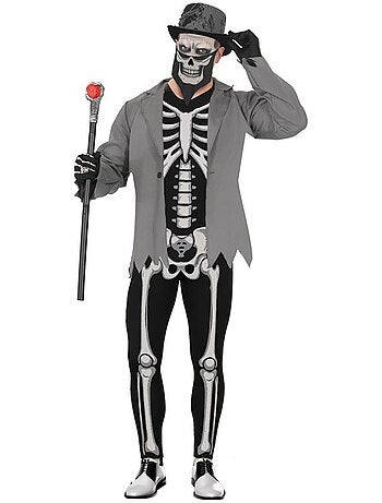 Disfraz de esqueleto elegante para hombre