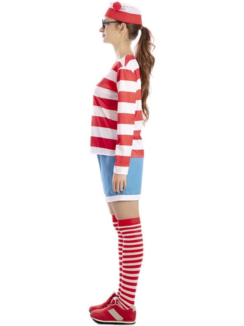 Disfraz de excursionista a rayas para mujer Multicolor - Kiabi