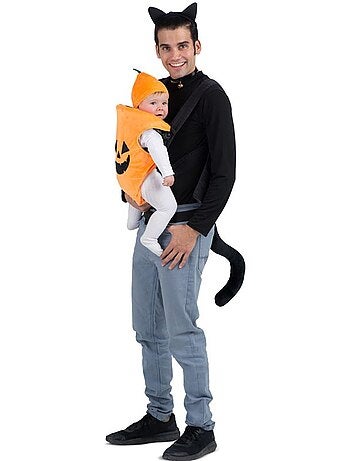 Disfraz de Gato Calabaza con cubremochila bebé