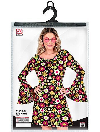 Disfraz de Hippie años 60 Floral oscuro