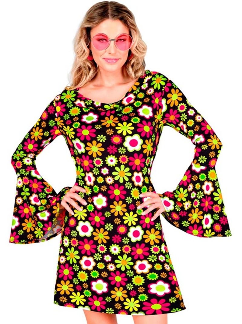 Disfraz de Hippie años 60 Floral oscuro Multicolor - Kiabi