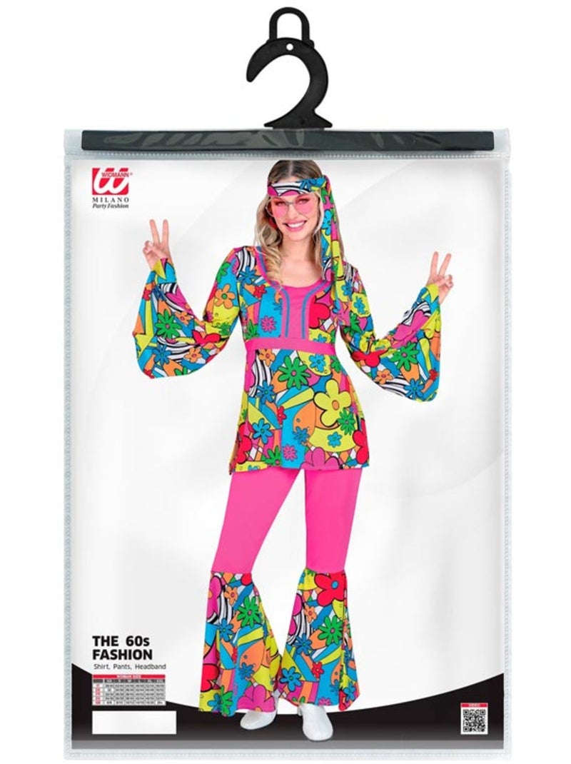 Disfraz de Hippie años 60 Flores de caricatura Multicolor - Kiabi