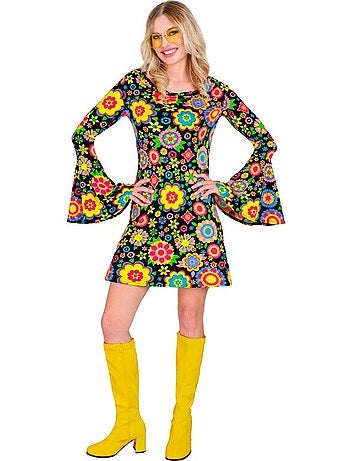 Disfraz de Hippie años 60 Flores Fashion