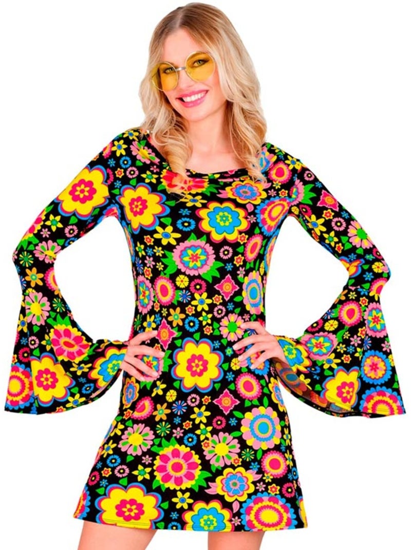 Disfraz de Hippie años 60 Flores Fashion Multicolor - Kiabi