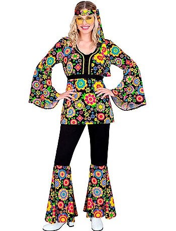 Disfraz de Hippie años 60 Flores y Mandalas