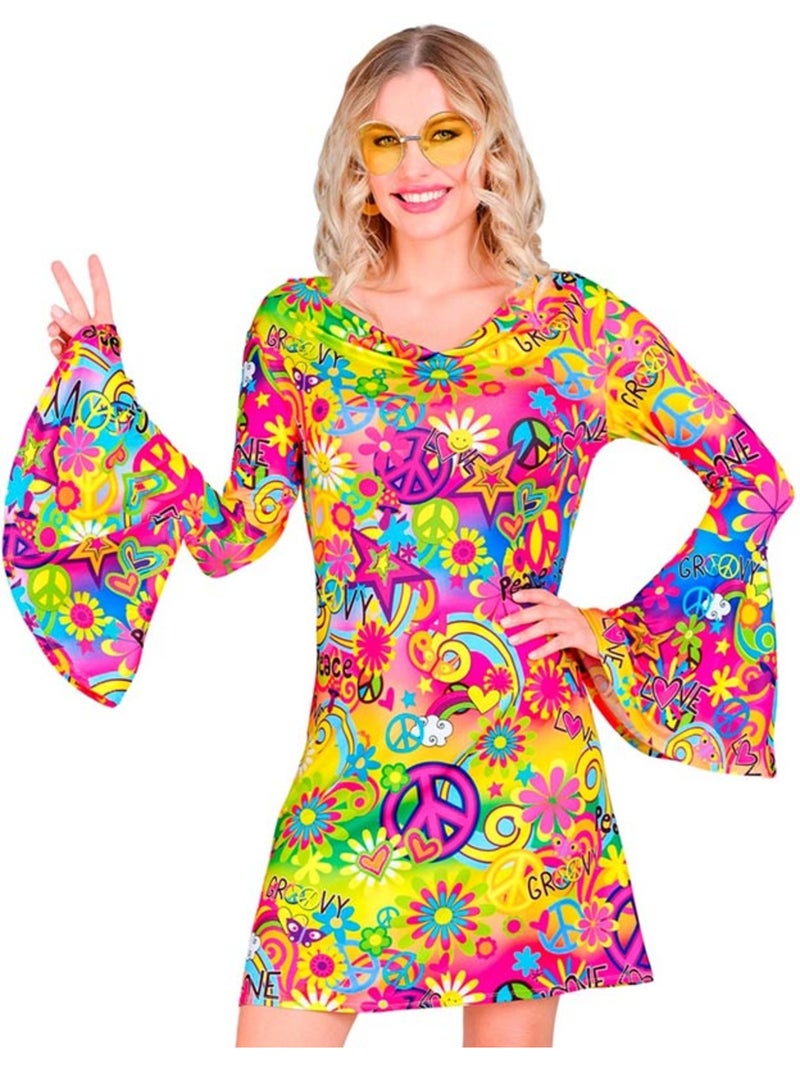 Disfraz de Hippie años 60 Paz y Amor Multicolor - Kiabi