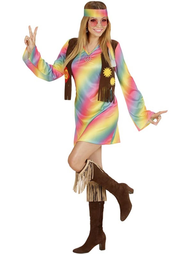 Disfraz de Hippie Arcoíris Multicolor - Kiabi