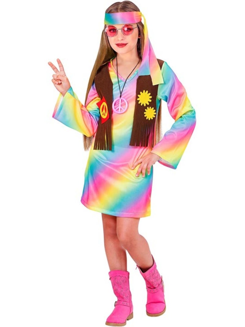 Disfraz de Hippie Arcoíris Multicolor - Kiabi