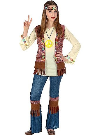 Disfraz de Hippie con collar