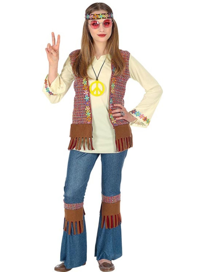 Disfraz de Hippie con collar Multicolor - Kiabi