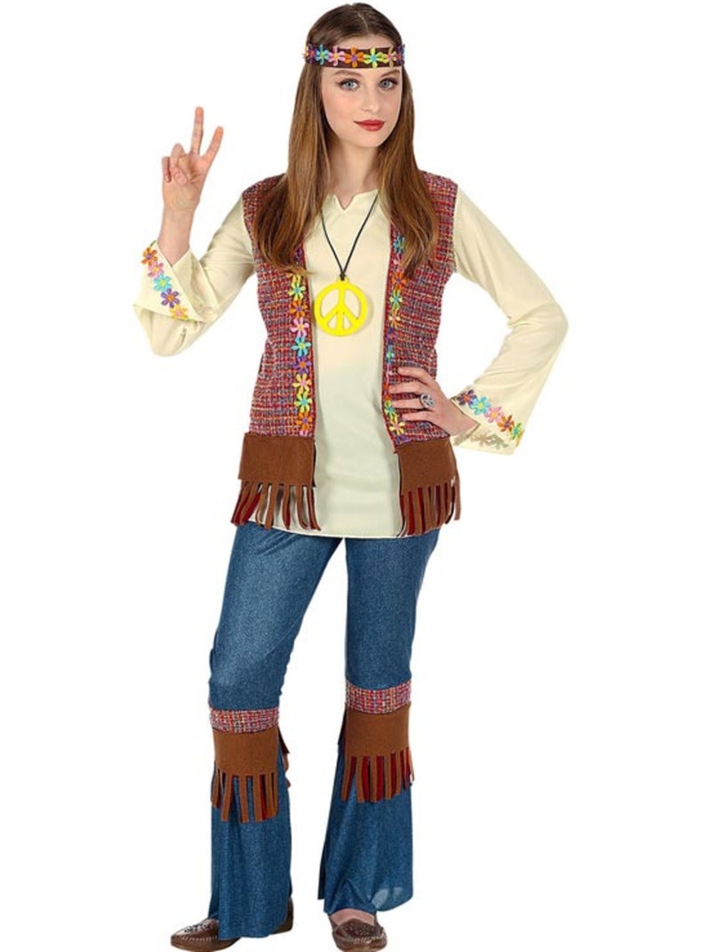 Disfraz de Hippie con collar Multicolor - Kiabi