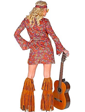 Disfraz de Hippie con cubrebotas y flecos