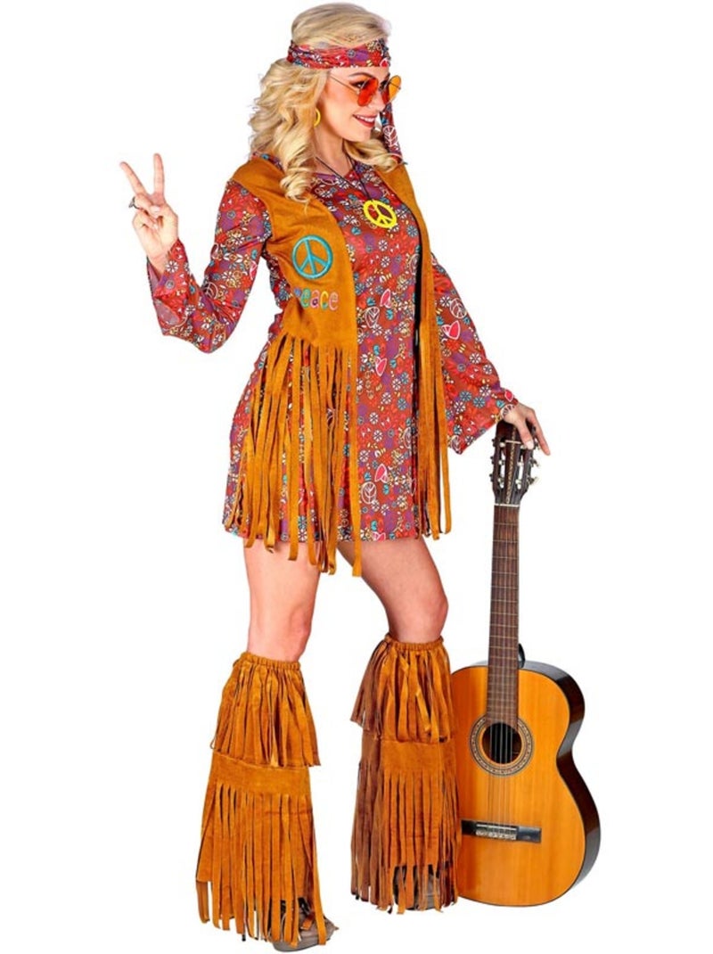 Disfraz de Hippie con cubrebotas y flecos Multicolor - Kiabi